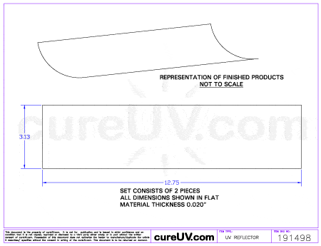 Hanovia Part # 6810A431 UV Curing Reflector Liner Online now