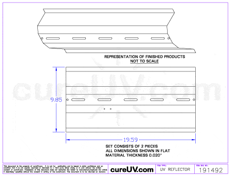 Hanovia Part # 6818A442 UV Curing Reflector Liner Online Sale