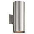 15  2 lights up down outdoor cylinder sconce brushed aluminum finish For Discount