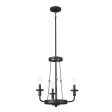 Vetivene 21  3-Light Chandelier, Textured Black Finish For Sale