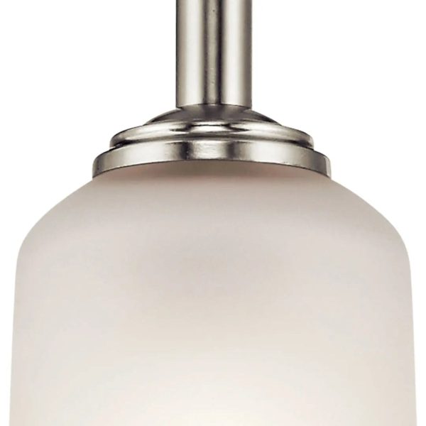 Shailene 11  1-Light Mini Pendant Light with Clear Satin Etched Glass, Brushed Nickel Finish For Cheap