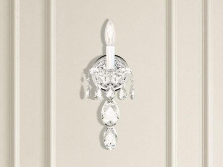 Sterling 15 in. Gold Armed Sconce with Crystals from Swarovski For Sale