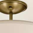 Shailene 18  3-Light Round Semi-Flush Mount, Natural Brass Finish Fashion