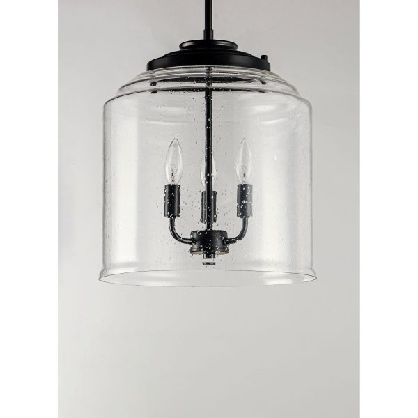 Acadia 16 in. 3 Lights Pendant Light Black Finish Cheap