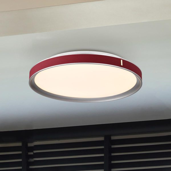 Bandon 20  LED Flush Mount Light, Gray with Red Wrap, Acrylic Lens Fashion