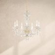 Sterling 7 Light Gold Chandelier with Clear Heritage Crystals For Cheap