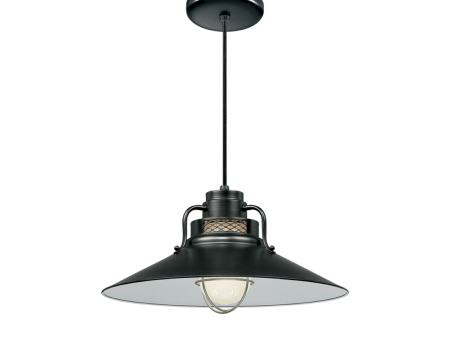 R Series 18  Cord Hung Railroad Shade Pendant Light Satin Black Finish Online Hot Sale