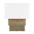 Slab Small Table Lamp Natural Brass Metal and Wood Finish Online