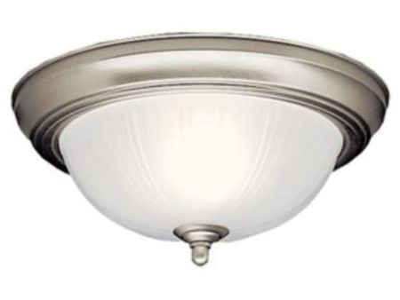 Zeo 11 in. 2 Lights Flush Mount Light Nickel finish For Cheap