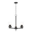 Corona 17 in. 3 Lights Chandelier Black finish Clear Glass Online now