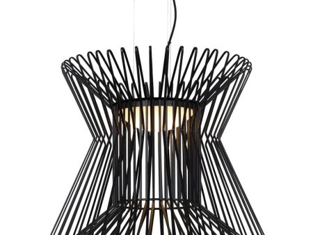 Syrma 22 in. LED Pendant Light 3500K Black finish Online