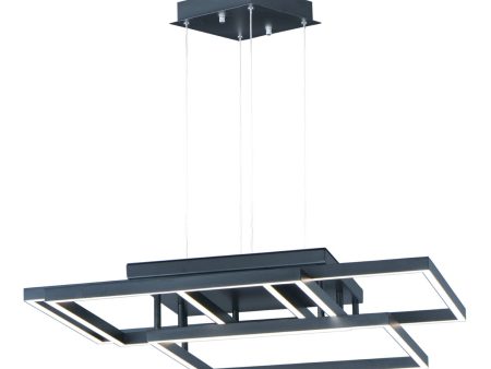 Traverse 31 in. LED Pendant Light Black finish For Sale