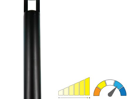 42  Round LED Bollard Light, 16 20 24W, 30K 40K 50K, Black, 120-347V, 360&deg Distribution Online Sale