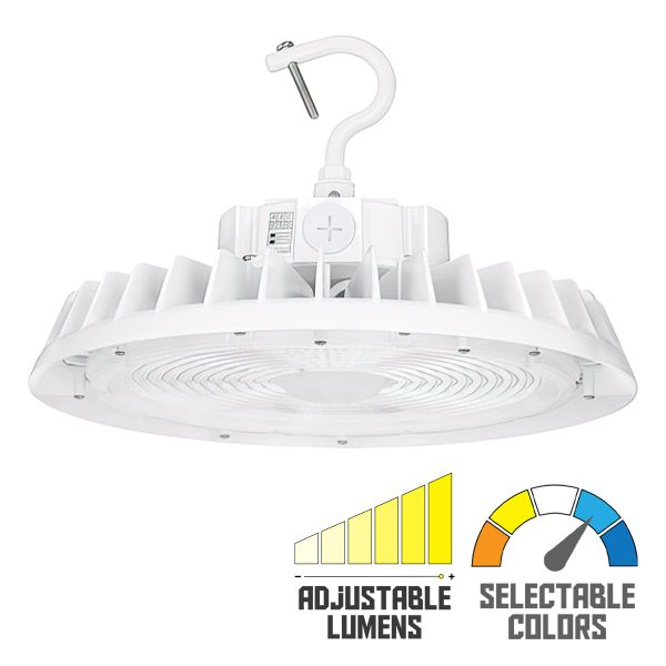 UFO High Bay LED Light, 48000 Lumens, 240 280 320W, 35K 40K 50K, 120-347V, White Sale