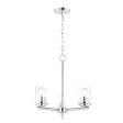 Corona 17 in. 3 Lights Chandelier Satin Nickel finish Clear Glass Hot on Sale