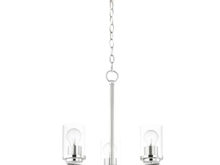 Corona 17 in. 3 Lights Chandelier Satin Nickel finish Clear Glass Hot on Sale