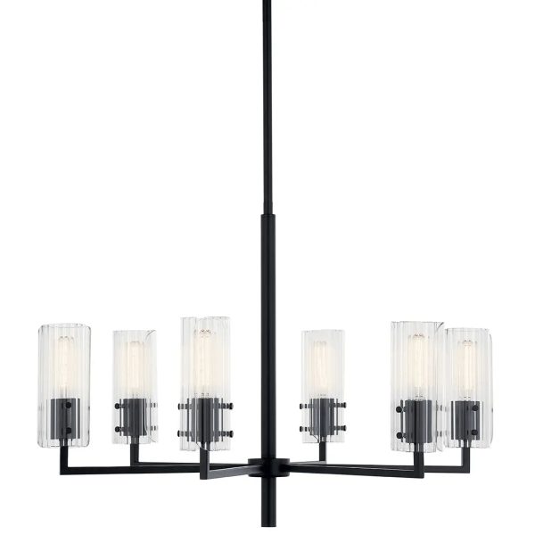 Velestino 30  6-Light Chandelier, Black Finish Fashion