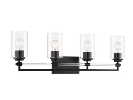 Binsley 32  4 Lights Vanity Light Black Finish Online now