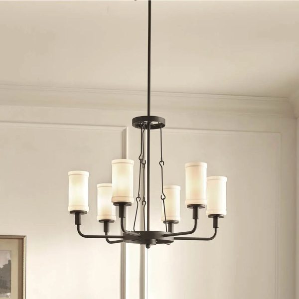 Vetivene 29  6-Light Chandelier, Textured Black Finish Fashion