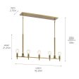 Torvee 41  5-Light Linear Chandelier, Brushed Natural Brass Finish Online Sale