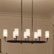 Vetivene 47  8-Light Linear Chandelier, Textured Black Finish Hot on Sale