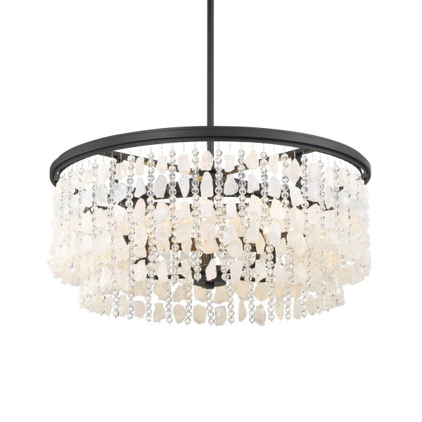 Shimmering Elegance 28  5 Lights Chandelier Light Black Finish For Discount