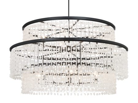 Shimmering Elegance 60  14 Lights Chandelier Light Black Finish Fashion