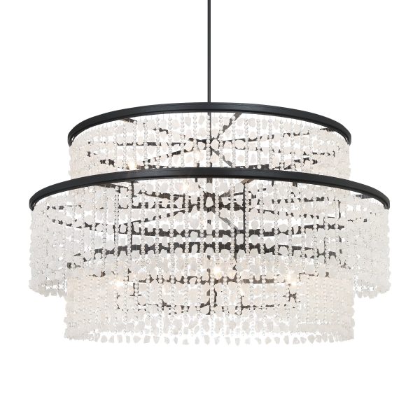 Shimmering Elegance 60  14 Lights Chandelier Light Black Finish Fashion