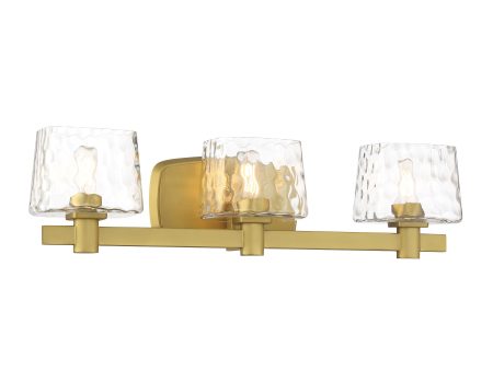 Drysdale 24  3 Lights Vanity Light Brass Finish For Sale