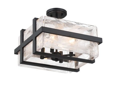 Cloud Break 15  4 Lights Semi-Flush Mount Light Black Finish Online Hot Sale