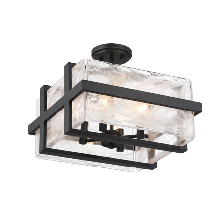 Cloud Break 15  4 Lights Semi-Flush Mount Light Black Finish Online Hot Sale