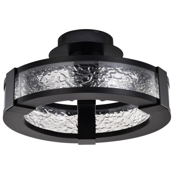 Darrow 14  LED Semi-Flush Mount Light, Matte Black Finish Sale