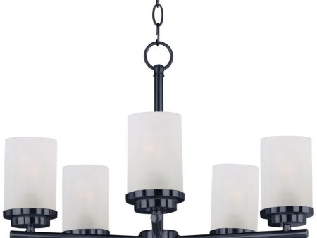 Corona 22 in. 5 Lights Chandelier Black finish Frosted Glass Hot on Sale