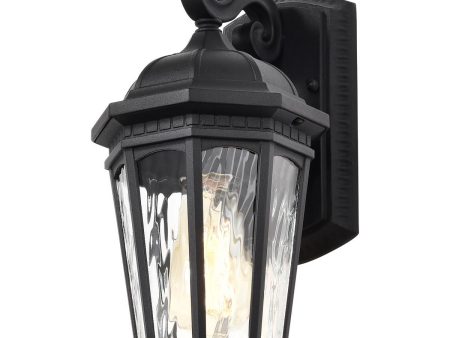 East River 12  Outdoor Wall Light, Matte Black Finish Discount