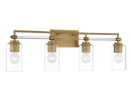 Binsley 32  4 Lights Vanity Light Brass Finish Fashion