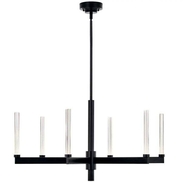 Sycara 36  6-Light LED Chandelier, Black Finish For Cheap