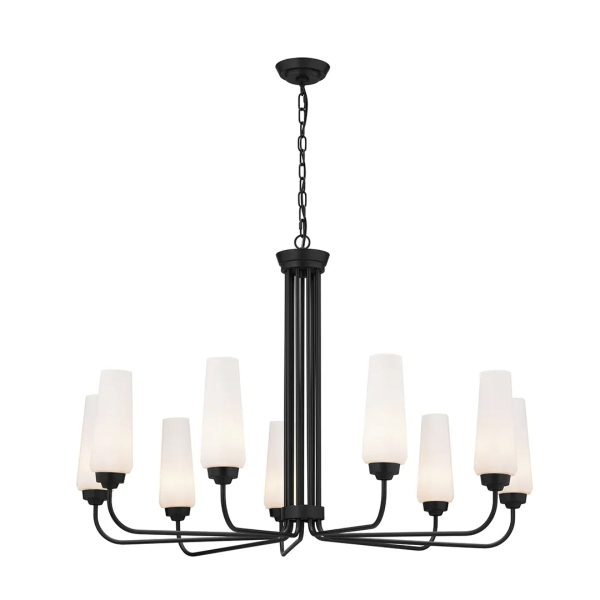 Truby 38  9-Light Chandelier, Black Finish Online Sale