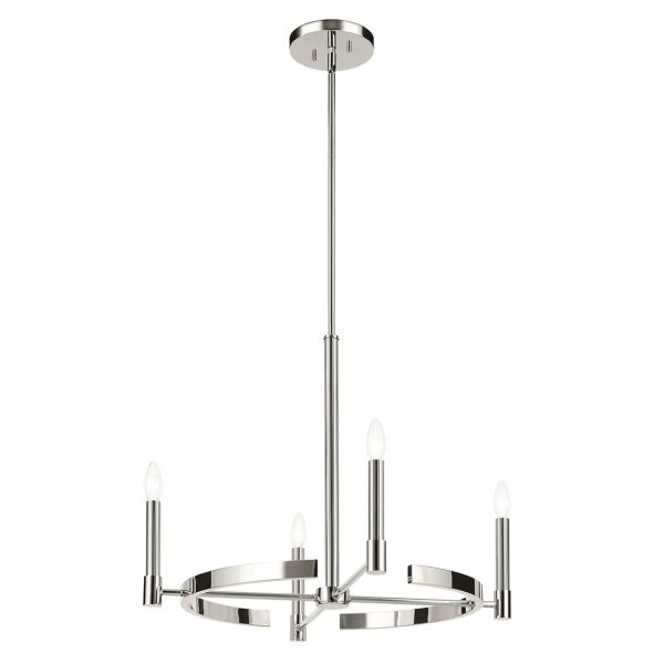 Tolani 26  4-Light Chandelier, Polished Nickel Finish Online now