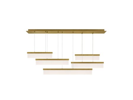 Sweep 59 in. 5 Lights LED Chandelier Brass Finish Online Hot Sale