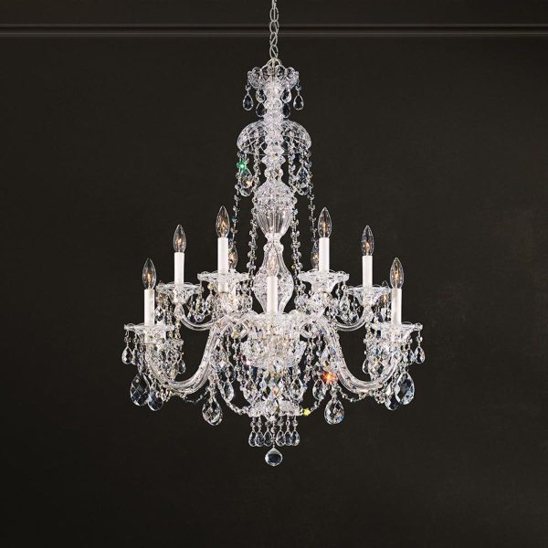 Sterling Gold Chandelier with Clear Heritage Crystals Hot on Sale