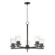 Corona 22 in. 5 Lights Chandelier Black finish Clear Glass For Discount