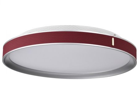 Bandon 20  LED Flush Mount Light, Gray with Red Wrap, Acrylic Lens Fashion