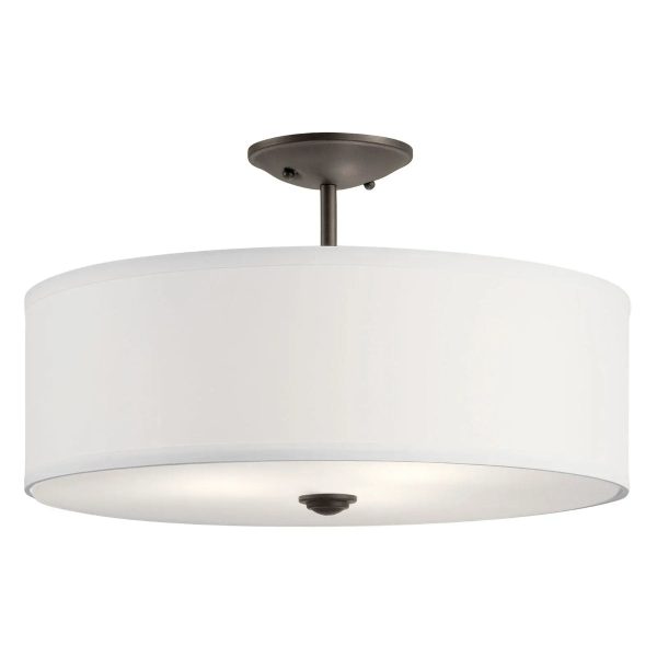 Shailene 18  3-Light Round Semi-Flush Mount, Olde Bronze Finish Online now