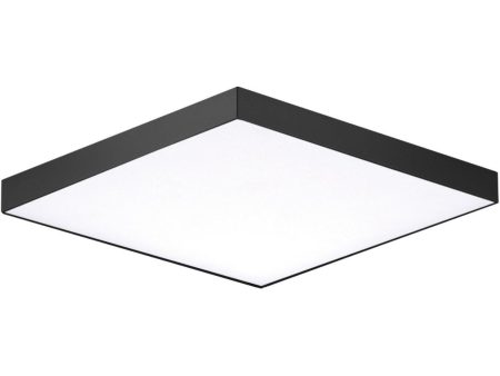 Trim 6 in. LED Square Disk Light 1100 Lumens 3000K Black finish Fashion