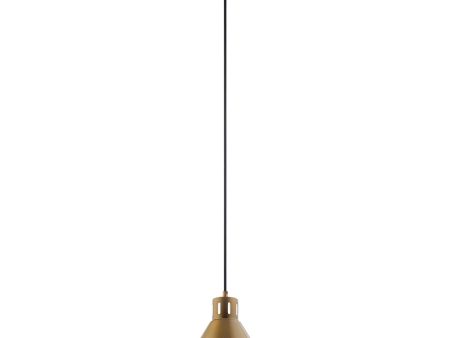 Zailey 11 in. Pendant Light Natural Brass Finish For Discount