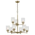 Winslow 27  9-Light Chandelier, Natural Brass Finish Cheap