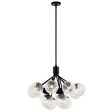 Silvarious 30  12-Light Convertible Chandelier with Clear Crackle Glass, Black Finish Online now