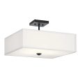 Shailene 18  3-Light Square Semi-Flush Mount, Black Finish For Cheap