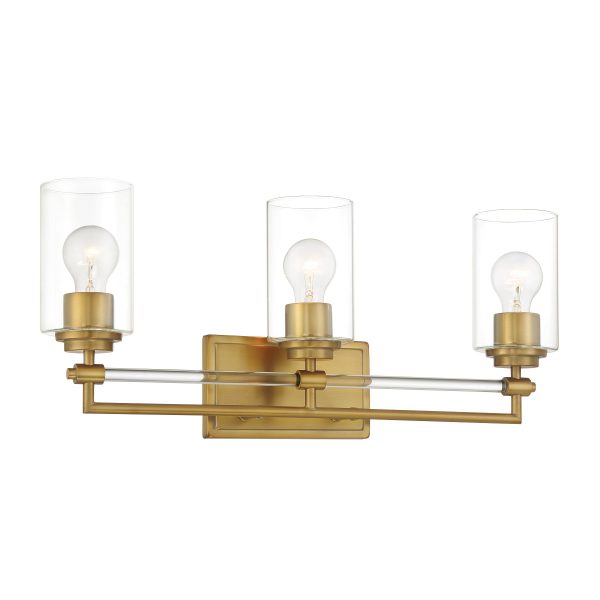 Binsley 24  3 Lights Vanity Light Brass Finish Supply