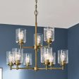 Winslow 27  9-Light Chandelier, Natural Brass Finish Cheap